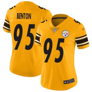 wholesale Steelers #95 Keeanu Benton Gold Women's Stitched NFL Limited Inverted Legend Jersey