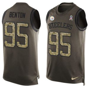 replica Steelers #95 Keeanu Benton Green Men's Stitched NFL Limited Salute To Service Tank Top Jersey