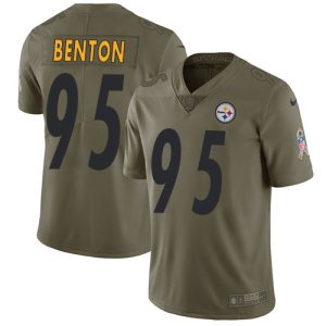 Steelers #95 Keeanu Benton Olive Men's Stitched NFL Limited 2017 Salute to Service Jersey