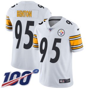 Steelers #95 Keeanu Benton White Men's Stitched NFL 100th Season Vapor Limited Jersey