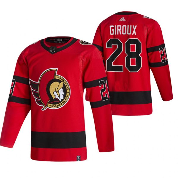 Ottawa Senators #28 Claude Giroux Red Men's Adidas 2020-21 Reverse Retro Alternate NHL Jersey