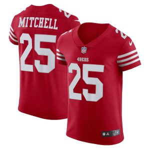 San Francisco 49ers #25 Elijah Mitchell Scarlet Men's 2022-23 Authentic Stitched NFL Vapor Untouchable Elite Jersey