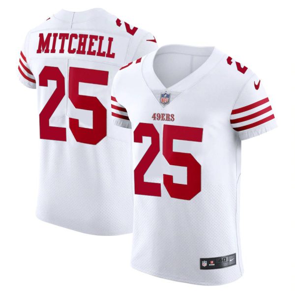 wholesale San Francisco 49ers #25 Elijah Mitchell White Men's 2022-23 Authentic Stitched NFL Vapor Untouchable Elite Jersey