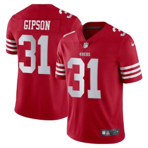 san francisco 49ers #31 tashaun gipson scarlet men's 2022-23 limited stitched nfl vapor untouchable cheap jersey