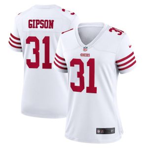 San Francisco 49ers #31 Tashaun Gipson White Women's 2022-23 NFL Game Jersey