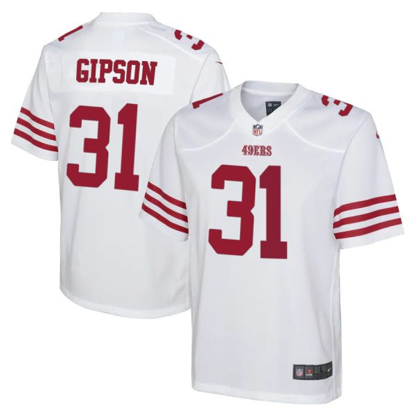 San Francisco 49ers #31 Tashaun Gipson White Youth 2022-23 NFL Game Jersey