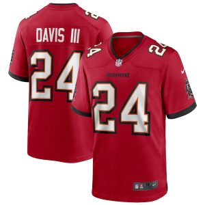 replica Tampa Bay Buccaneers #24 Carlton Davis III Men's NFL Game Jersey - Red