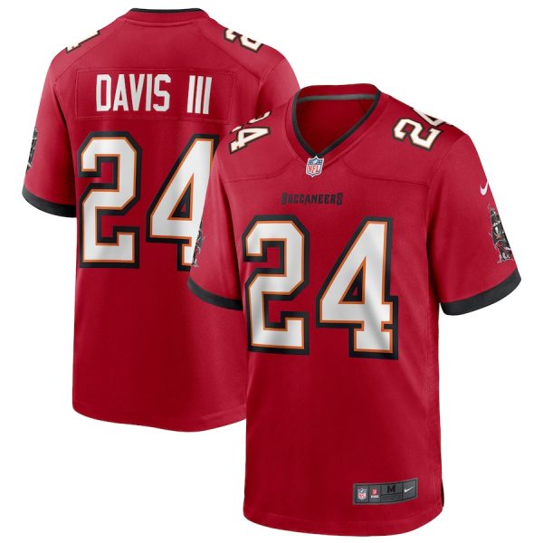 replica Tampa Bay Buccaneers #24 Carlton Davis III Men's NFL Game Jersey - Red