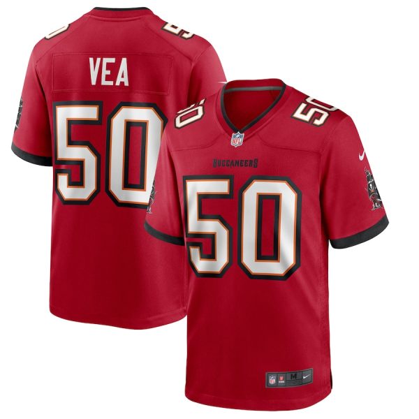 personalized Tampa Bay Buccaneers #50 Vita Vea Men's NFL Game Jersey - Red