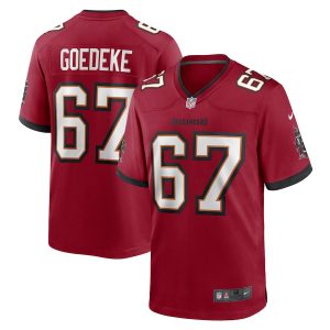 cheap Tampa Bay Buccaneers #67 Luke Goedeke Men's NFL Game Jersey - Red