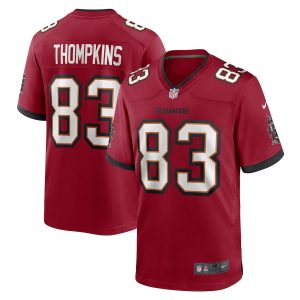 tampa bay buccaneers #83 deven thompkins men's nfl game authentic jersey - red