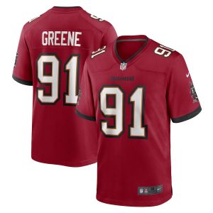 Tampa Bay Buccaneers #91 Mike Greene Men's NFL Game Jersey - Red