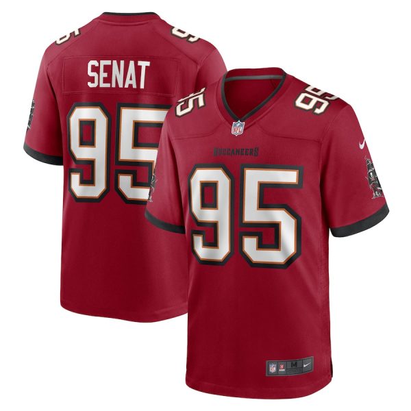 Tampa Bay Buccaneers #95 Deadrin Senat Men's NFL Game Jersey - Red