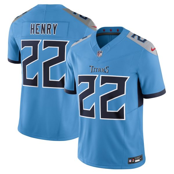 tennessee titans #22 derrick henry men's light blue vapor f.u.s.e. limited authentic jersey