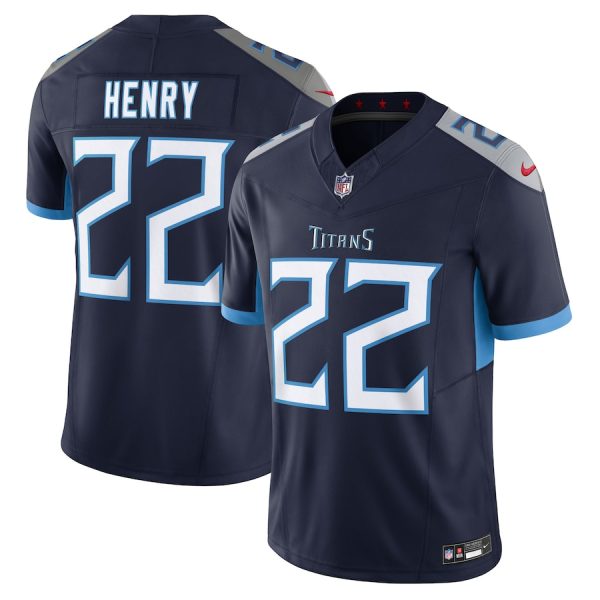 customized Tennessee Titans #22 Derrick Henry Men's Navy Vapor F.U.S.E. Limited Jersey