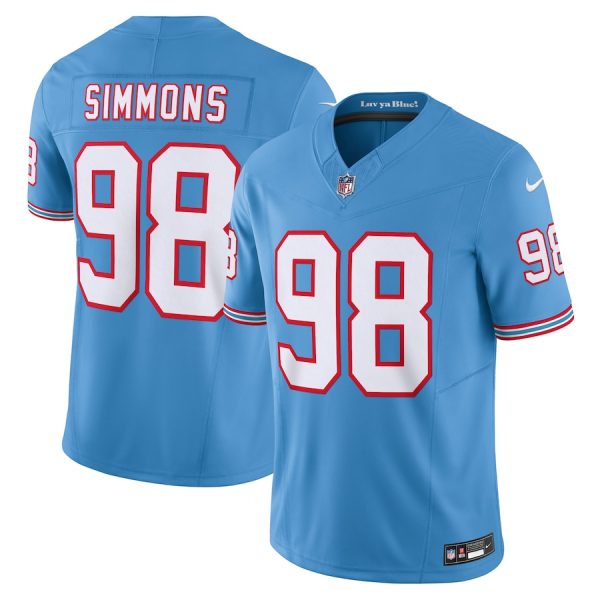 Tennessee Titans #98 Jeffery Simmons Men's Light Blue Vapor F.U.S.E. Limited Jersey