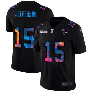 Atlanta Falcons #15 Van Jefferson Men's Multi-Color Black 2020 NFL Crucial Catch Vapor Untouchable Limited Jersey