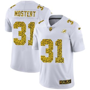 miami dolphins #31 raheem mostert men's flocked leopard print vapor limited nfl youth jersey white