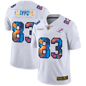 Miami Dolphins #83 Chase Claypool Men's White Multi-Color 2020 NFL Crucial Catch Limited NFL Jersey