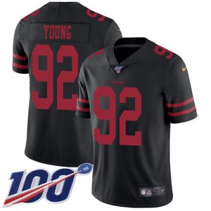 49ers #92 Chase Young Black Alternate Men's Stitched NFL 100th Season Vapor Limited Jersey