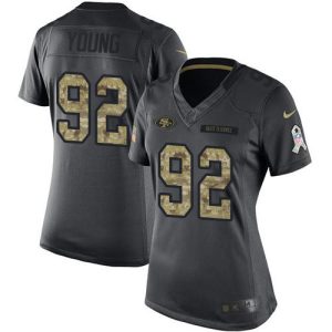 49ers #92 chase young black women's stitched nfl limited 2016 salute to service cheap jersey