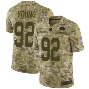 customized 49ers #92 Chase Young Camo Men's Stitched NFL Limited 2018 Salute To Service Jersey