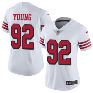 49ers #92 Chase Young White Rush Women's Stitched NFL Vapor Untouchable Limited Jersey