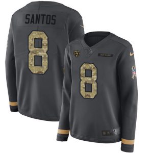 wholesale Bears #8 Cairo Santos Anthracite Salute to Service Women's Stitched NFL Limited Therma Long Sleeve Jersey