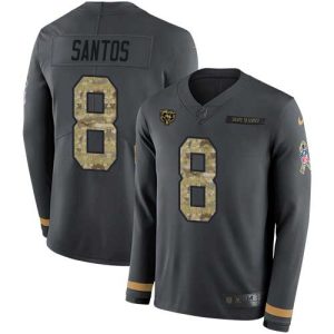 Bears #8 Cairo Santos Anthracite Salute to Service Youth Stitched NFL Limited Therma Long Sleeve Jersey