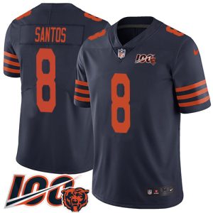 wholesale Bears #8 Cairo Santos Navy Blue Alternate Men's Stitched NFL 100th Season Vapor Limited Jersey