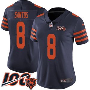 bears #8 cairo santos navy blue alternate women's stitched nfl 100th season vapor untouchable limited limited jersey