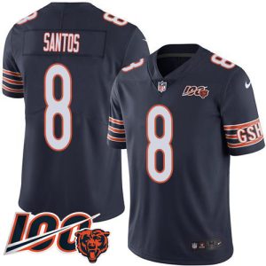 Bears #8 Cairo Santos Navy Blue Team Color Men's Stitched NFL 100th Season Vapor Limited Jersey