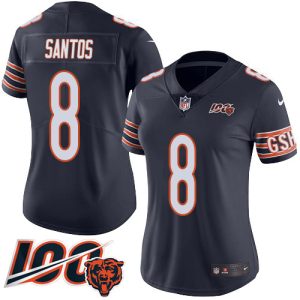 Bears #8 Cairo Santos Navy Blue Team Color Women's Stitched NFL 100th Season Vapor Untouchable Limited Jersey