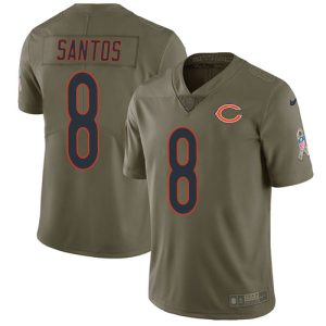 bears #8 cairo santos olive men's stitched nfl limited 2017 salute to service wholesale jersey