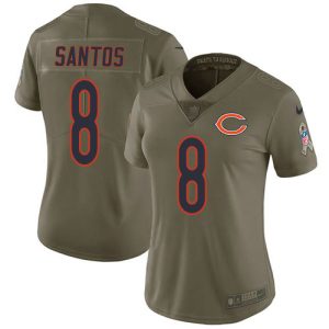 bears #8 cairo santos olive women's stitched nfl limited 2017 salute to service elite jersey