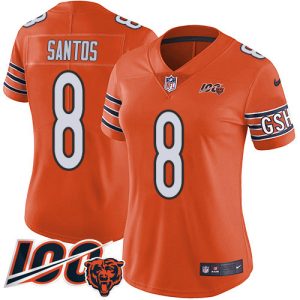 Bears #8 Cairo Santos Orange Women's Stitched NFL Limited Rush 100th Season Jersey