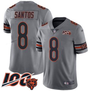 youth Bears #8 Cairo Santos Silver Men's Stitched NFL Limited Inverted Legend 100th Season Jersey