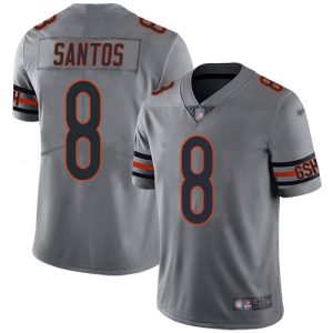 wholesale Bears #8 Cairo Santos Silver Men's Stitched NFL Limited Inverted Legend Jersey