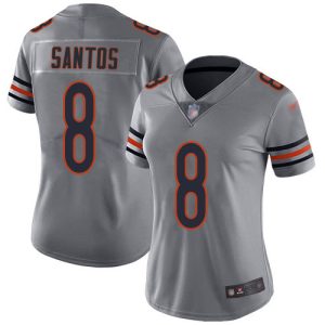 customized Bears #8 Cairo Santos Silver Women's Stitched NFL Limited Inverted Legend Jersey