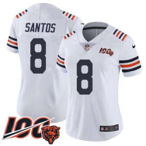 Bears #8 Cairo Santos White Alternate Women's Stitched NFL Vapor Untouchable Limited 100th Season Jersey