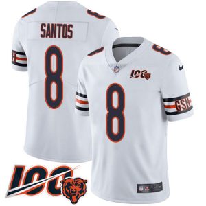 bears #8 cairo santos white white men's stitched nfl 100th season vapor untouchable limited customized jersey