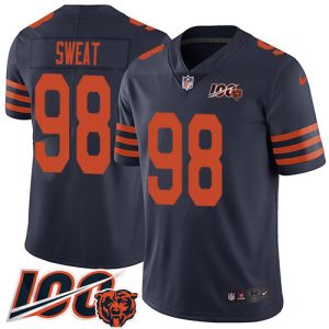 bears #98 montez sweat navy blue alternate men's stitched nfl 100th season vapor limited limited jersey