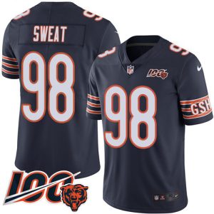 Bears #98 Montez Sweat Navy Blue Team Color Men's Stitched NFL 100th Season Vapor Limited Jersey