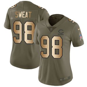 Bears #98 Montez Sweat Olive/Gold Women's Stitched NFL Limited 2017 Salute To Service Jersey