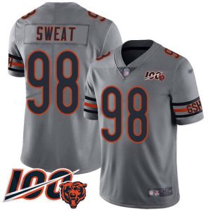 customized Bears #98 Montez Sweat Silver Youth Stitched NFL Limited Inverted Legend 100th Season Jersey