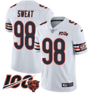 limited Bears #98 Montez Sweat White Alternate Men's Stitched NFL Vapor Untouchable Limited 100th Season Jersey