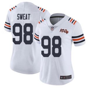 authentic Bears #98 Montez Sweat White Women's Stitched NFL 100th Season Vapor Limited Jersey