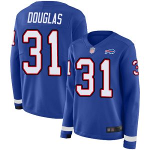 Bills #31 Rasul Douglas Royal Blue Team Color Women's Stitched NFL Limited Therma Long Sleeve Jersey