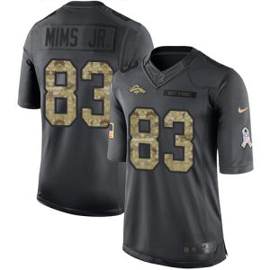 Broncos #83 Marvin Mims Jr. Black Men's Stitched NFL Limited 2016 Salute to Service Jersey