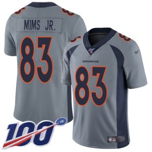 cheap Broncos #83 Marvin Mims Jr. Gray Men's Stitched NFL Limited Inverted Legend 100th Season Jersey